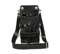 Hairdressing Bag PU Leather Hair Scissors Bag Pet Tool Storage Fanny Pack Hairdresser Salon(Cyan)