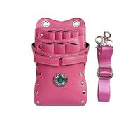 hairdressing bag, Salon Barber Hair Stylist Tools Bags Comb Shear Waist Shoulder Belt Case PU Bag(Pink)