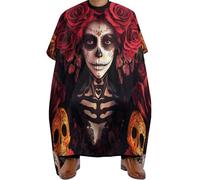 Hairdressing Cape Day of Dead Halloween Roses Sugar Skulls, Stain resistant Hair Dye Cape Professional Barber Hairdresser Capes for Coloring Salons 140X168cm