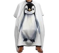 Hairdressing Cape Little Penguin Watercolor White, Stain resistant Salon Cape Professional Hairdressing Gown for Coloring Men 140X168cm