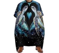 Hairdressing Cape Trippy Space Sea Water Love Tortoise Turtle Art, personalised Salon Cape Adjustable Hairdressing Apron for Hairdresser Coloring 140X168cm