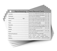 Hairdressing Client Cards A6 Size - Salon and Therapist Customer Consultation Record - Treatment Services Essentials - Profile and Recording Forms - Beauty Stationery - 105x148mm - Pack of 100