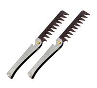 Hairdressing Combs，2pcs Vintage Stainless Steel Folding Oil Hair Comb Wide Tooth Men’s Styling Brush for Thick Portable Barber Tool