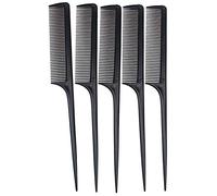 Hairdressing Combs Set, 1/3/5pcs Hair Combs Hair Brushes, Pin Tail Comb, Rat Tail Combs, Anti Static Fine Tooth Cutting Comb Professional Salon Styling Comb Black (5 Packs)