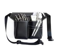 Hairdressing kit， 1 PCS Black PU Leather Bags Holder Tool Salon Barber Waist Pack Bag