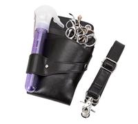 Hairdressing kit， Hairdressing Scissor Pouch PU Beauty Tool for Salon Comb Clips Barber Bag(Black)