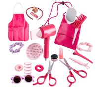 Hairdressing Salon Set with Mirror Interactive Role Toy - Hairdressing Costume Hair Styling Set, for Girls at Home on the Go Preschool Classroom Playroom Party Birthday