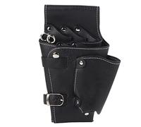 Hairdressing Scissor Waist Bag, Professional Hair Scissor Holder with Removable Straps, Large Capacity PU Leather Tool Storage Pouch for Barbers, Double Layer Design for Salon or