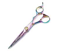 Hairdressing Scissors 6 Inch - Professional Japanese 9CR Stainless Steel Hair Cutting Shears for Salon and Barber Use,Colorful,A