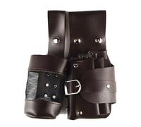 Hairdressing Scissors Bag Barber Hair Scissor Bag Clips Comb Case | Hairdressing Holster Bags Holder Tool Salon Waist Pack Belt PU Leather(Brown)