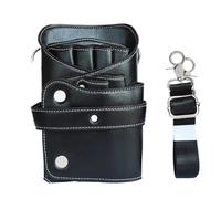 Hairdressing Scissors Bag Hairdressing Scissor Bag | Barber Kit Unisex Leather Salon Shears Holster Hair Stylist Tools Waist(Black)