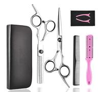 Hairdressing Scissors Hair Cutting Scissor, Fcysy Professional Barber Hairdresser Scissors Set with Hair Dressing Scissors Thinning Scissor and Haircut Accessories for Cutting Hair for Women Men
