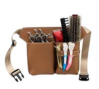 Hairdressing Tool Belt Bag Barber Scissors Bag Waist Pack Pouch Hairdressing Hair Salon Tool Barber Bag(Brown)