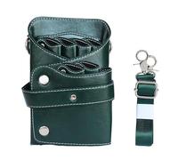 Hairdressing Tool Belt Bag PU Leather Hair Stylist Hair Kit Cross Body Belt Fanny Pack Scissors Hairpin Storage Bag Barber Bag(Green)