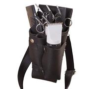 Hairdressing Tool Belt Bag Salon Hair Scissor Bag PU Scissor Clip Shear Bags Tool Hairdressing Holster Pouch Holder Case Belt(Black)