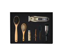 Hairdressing Tool Mat - Non-Slip Rubber Base, Heat Resistant , Textured Handle Design, Professional Counter Protector | Salon Station Accessories with Anti-scald for Organization v
