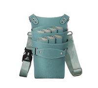 Hairdressing Tool Pocket， 7 Position Barber Pouch Hair Stylist Barber Beauty Salon Tool Case Barber Bag(Green 7 Slots)