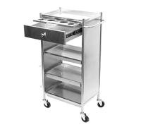 Hairdressing Trolley Salon Stainless Steel Hairdressing Rolling Cart Lab Serving Cart With Swivel Casters Dental Utility Cart Beauty