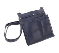 Hairdressing Waist Bag for Scissors and Spray Bottles, Dark Blue | Double Layer Separated Structure, Multiple Pockets, Ergonomic Curved Waist Design, Shoulder Belt, PU Fabric Metal