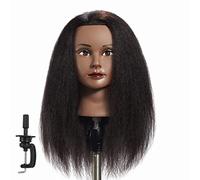 Hairginkgo 100% Real Hair Mannequin Head Hairdresser Training Head Manikin Cosmetology Doll Head (91711B0216)
