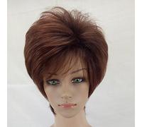 hairjoy Synthetic Wig Short Curly Brown/Burgundy Layered Haircut Natural Wigs Costume Wig