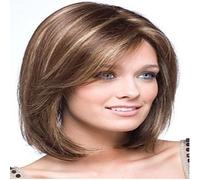 hairjoy Women's Synthetic Wig Medium Straight Brown Natural Wigs Halloween Wig Carnival Wig Costume Wig