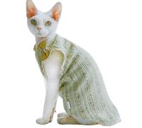 Hairless Cat Clothes, Breathable Floral Girl Cat Shirt Dress, Lightweight Lace Cats Princess Dress Sphynx Cats Tank Top for Sphynx, Cornish Rex, Devon Rex (XS)