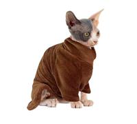 Hairless Cat Clothes - Warm Coral Sphinx Sweater, Comfortable Thickened Devon Velvet Clothes, Beautiful For Cats Winter Autumn | Comfortable Soft Cat Outfit For Sph