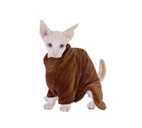 Hairless Cat Clothes - Warm Coral Sphinx Sweater, Comfortable Thickened Devon Velvet Clothes, Beautiful For Cats Winter Autumn | Comfortable Soft Cat Outfit For Sph