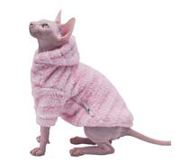 Hairless Cat Clothes Warm Thick Fashion Cat Hoodie for Autumn and Winter Cat Apparel for Sphynx Cats, Devon Rex Cats,Cornish Cats and Small Cats (Pink, Large)