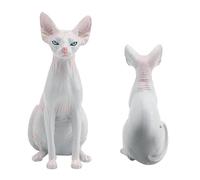 Hairless Cat Model | Pet Cat Figurines Toy Sphinx Cat Animals Figure Toys - 3.74 * 3.54 * 1.57in Vivid Sphinx Cat Animal Figure For Home, Office, Desktop