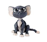 Hairless Cat Toy - 3D Printed Figurine, Flexible Desk Ornament | Movable SphynxSculpture, Interactive Animal Model with Joints for Girls Birthday Gift, Boys Toy Display, Men Desk Piece For Pet Fans