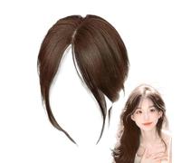 Hairline, Middle Parting, Side Bangs, Synthetic Hair Bangs, Hairpiece for Medium and Side Parting, Volume-Enhancing Accessories, Natural Looking, Breathable Wig for Women, Travel