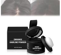 Hairline Powder for Women & Men, Magic Root Cover Up, Hair Shadow, Hairs Rich Shading Powders with Mirror & Cushion, Conceals Bald Spot, Waterproof Enhance Hairline Powder (#03 Black)