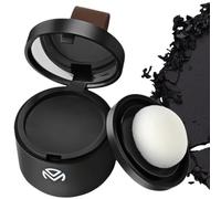 Hairline Powder, Hair Root Touch Up Concealer, Natural Black Hair Root Touch Up Concealer, Bald Spot Concealing Hairs Powder for Women and Men, Includes Mirror & Puff, Windproof & Sweatproof