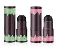 Hairline Powder Stick Hair Shadow Powder Root Touch Up Powder Waterproof Hair Shading Sponge Pen Hair Filler Powder for Cover Gray Hair Root, Hair Touch-Up (1 PCS Mocha Brown & 1 PCS Pearl Black)