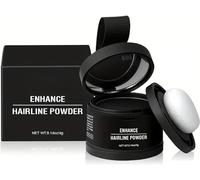 Hairline Shadow Powder,Hair Shadow Root Cover Up,Hairline Powder Instantly Conceals Hair Loss,Root Touch Up Hair Powder,Waterproof Enhance Hairline Powder,for Women & Men (#03 Black)