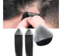Hairline Toupee for Men, 2Pcs Ultra Thin Skin V-Looped Glue on Bald Spot Hair Patch Toupee for Men Non Surgical Hair Replacement Unit for Bald Spot(4 * 4 * 5cm)