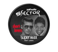 Hairmate Sector Hairdresser Super Sector Hair Wax Strong Hairfruit (Orange), Wet Look (Black), Ultra Strong (Blue) & Matte Wax (Green)- For Barber & Hairdresser, 150ml (Wet Look (Black), 150ml)