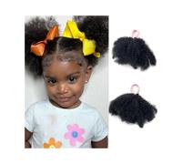 Hairpiece 2Pcs Afro Puff Synthetic Hair Buns Kids Kinky Curly Twist Ponytail Hairpiece with Elastic Hair Tie for Girls Daily Use
