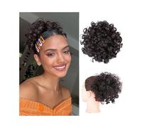 Hairpiece Afro Puff Kinky Curly Bun Hair Synthetic Drawstring Ponytail Clip In Short Extensions Hairpieces Daily Use(4 33)