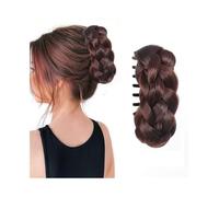 Hairpiece Braided Bun Hair Piece Claw Clip in Synthetic Twisted Braiding Chignon Hair Extension Daily Use(Dark Brown)