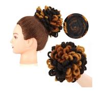 Hairpiece Dreadlocks Bun Afro Puff Drawstring Ponytail Hair Chignon Faux Nu Locs Hair Extensions Daily Use(4-27-30)