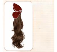 Hairpiece Elegant Hair Accessories Hair Extension Triangular Claw Clip Ponytail Wig Trendy Fluffy Long Wavy Layered Ponytail Year(Light Brown)