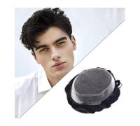Hairpiece Human Hair Men Toupee Australia Swiss Lace Natural Hairline Skin PU & Lace Men's Capillary Prosthesis Male Wig Hair System Man Toupee(8x10)