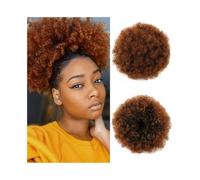 Hairpiece Kinky Curly Bun Hair Extensions Hairpieces Synthetic Afro Puff Drawstring Ponytail for Black Women Daily Use(1BT30)