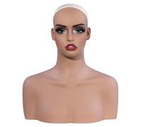 Hairpiece Mannequin Head PVC Shoulder Bust Form for Display | Arrangement Practice, Salon Training and Human-Like Front Presentation