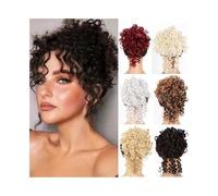 Hairpiece Messy Bun Hair Piece with Long Tail, Synthetic Curly Elastic Drawstring Ponytail Extensions Daily Use(6)