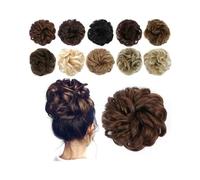 Hairpiece Messy Bun Hair Pieces Synthetic Elastic Band Hair Extension Curly Wavy Chignon Hairpieces for Women Daily Use(Light Brown)