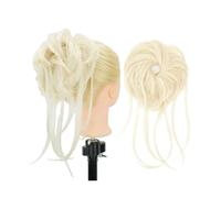 Hairpiece Messy Hair Bun Piece Updo Long Scrunchies Wrap Ponytail Extension Wavy Hairpieces Chignon Headband Daily Use(Brown Blonde)